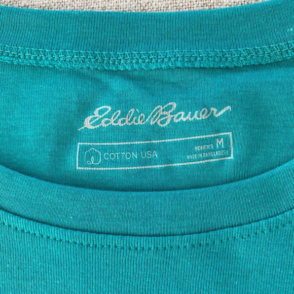NWT Eddie Bauer Favorite Long Sleeve T Shirt in Emerald - Size M - Picture 7 of 9